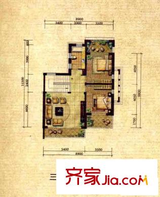 依云溪谷戶型圖戶型圖 2室 2室1廳1衛(wèi)