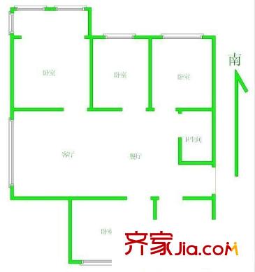 水月秦淮戶型圖戶型圖 4室 4室2廳2衛(wèi)1廚
