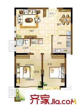 中電頤和家園戶型圖戶型圖 2室 2室2廳1衛(wèi)1廚