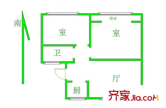 清江花苑戶型圖戶型圖 2室 2室2廳1衛(wèi)1廚