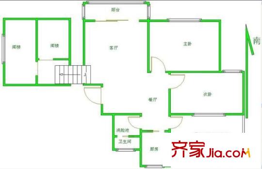 南方花園戶型圖戶型圖  2室 2室2廳1衛(wèi)1廚