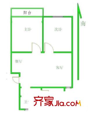 南方花園戶型圖戶型圖 2室 2室1廳1衛(wèi)1廚