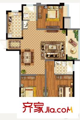 蘇寧威尼斯水城十六街區(qū)D戶型  3室2廳2衛(wèi)1廚