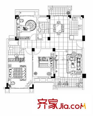 市政天元城戶型圖戶型圖 3室 3室2廳2衛(wèi)1廚
