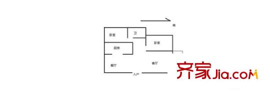 明月港灣戶型圖戶型圖 2室 2室2廳1衛(wèi)1廚
