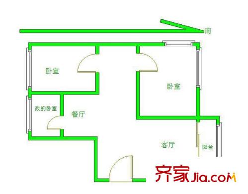 明月港灣戶型圖戶型圖 2室 2室1廳1衛(wèi)1廚