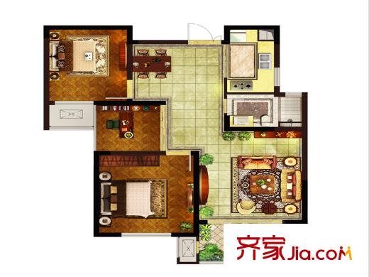 弘陽旭日上城二區(qū)05、21幢標(biāo)準(zhǔn)層A1戶型 3室2廳1衛(wèi)1廚