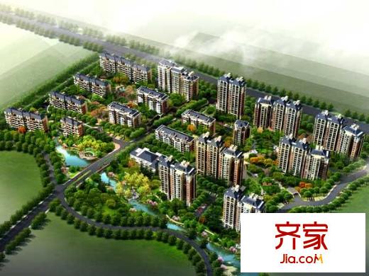 青山綠水外景圖鳥瞰圖