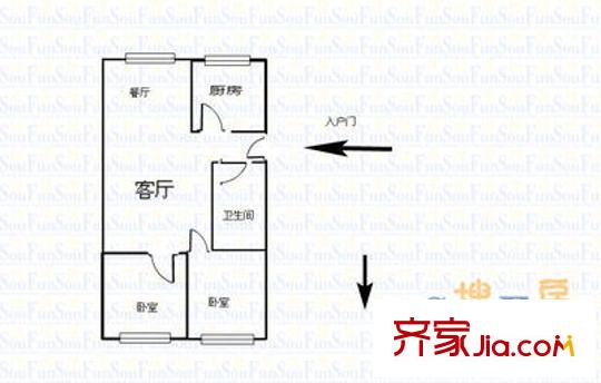 東南新苑 2室 戶(hù)型圖