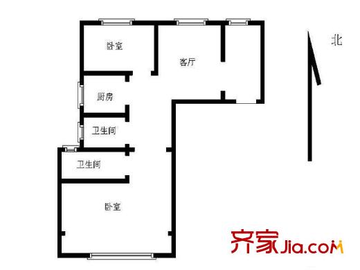 萬達39克拉2室 戶型圖