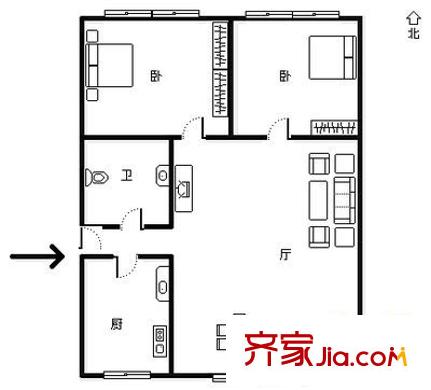 翠湖小區(qū) 2室 戶型圖