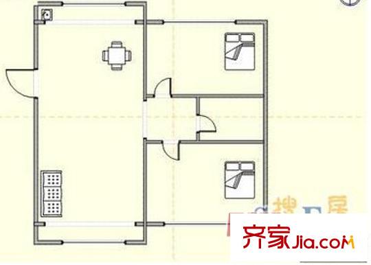 昆山 永平花園 戶型圖 2室2廳1衛(wèi)
