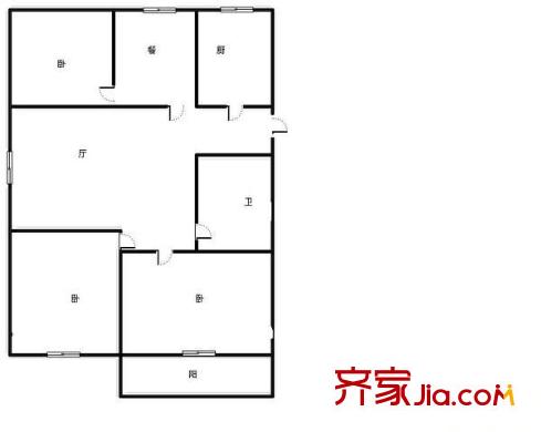 虎山花苑 3室 戶型圖