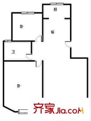 虎山花苑 2室 戶型圖