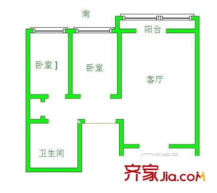 江山瑞城戶型圖2室戶型圖 2室1廳1衛(wèi)1廚