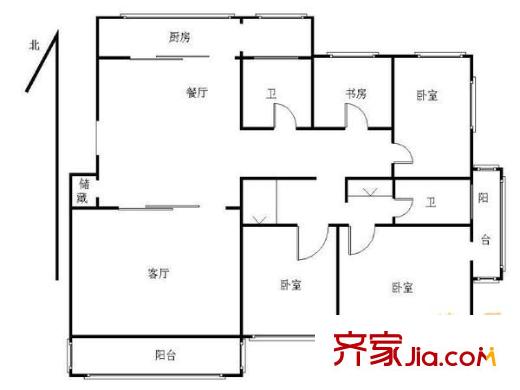 百通馨苑一區(qū)4室 戶型圖