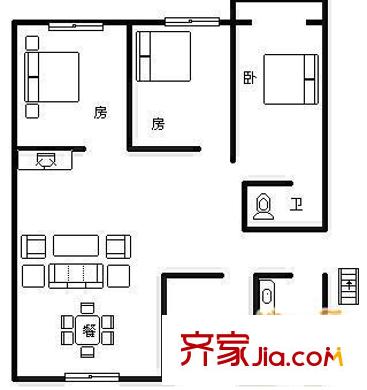 百通馨苑一區(qū) 3室 戶型圖