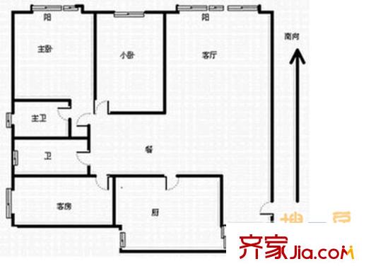 浮山后一小區(qū) 3室 戶型圖
