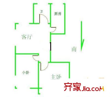 浮山后一小區(qū) 2室 戶型圖