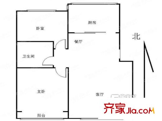 百通馨苑六區(qū)戶型圖2室戶型圖 2室2廳1衛(wèi)1廚