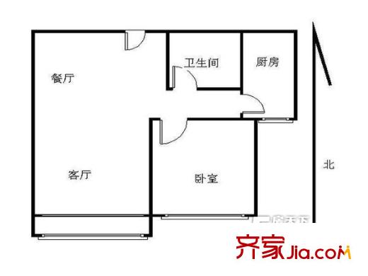 百通馨苑六區(qū)戶型圖1室戶型圖 1室1廳1衛(wèi)1廚