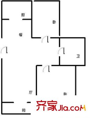 百通馨苑六區(qū) 2室 戶型圖