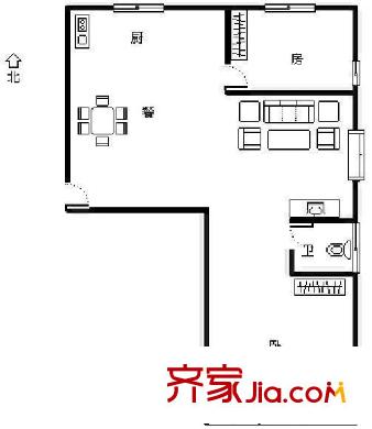 百通馨苑六區(qū) 2室 戶型圖