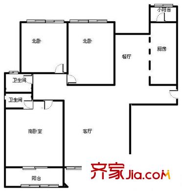 李滄寶龍城市廣場(chǎng)3室 戶(hù)型圖