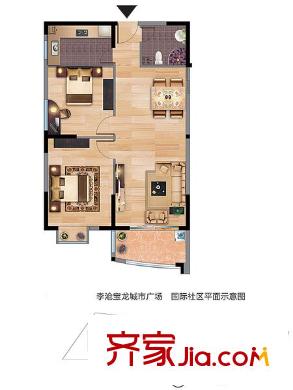 李滄寶龍城市廣場2室 戶型圖