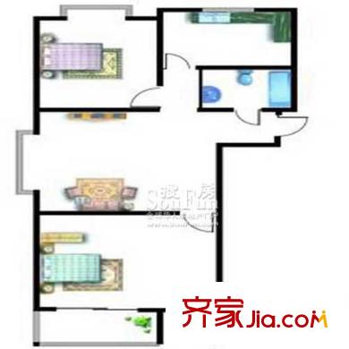 瑞?；▓@(開發(fā)區(qū))戶型圖1#17# 2室1廳1衛(wèi)