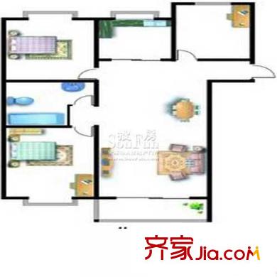 瑞?；▓@(開發(fā)區(qū))戶型圖1# 2室2廳1衛(wèi)