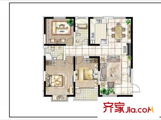 大德玲瓏灣2期蕭林新天地二期8#樓住宅 3室2廳2衛(wèi)1廚
