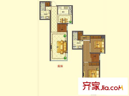 花好月圓戶型圖3號樓C5戶型 2室2廳2衛(wèi)