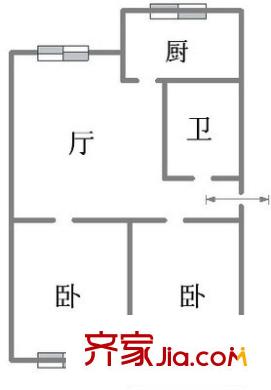 浮山后六小區(qū) 2室 戶型圖
