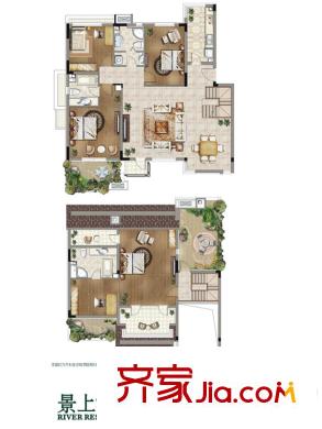 萬科生態(tài)城戶型圖寬岸5#、6號樓D戶型 3室2廳2衛(wèi)1廚