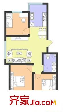 百通馨苑五區(qū) 3室 戶型圖