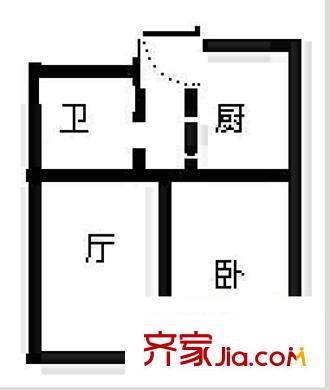 百通馨苑五區(qū) 1室 戶型圖