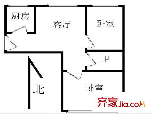 福安小區(qū)2室 戶型圖