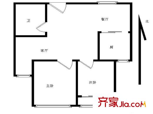 福安小區(qū)2室 戶型圖