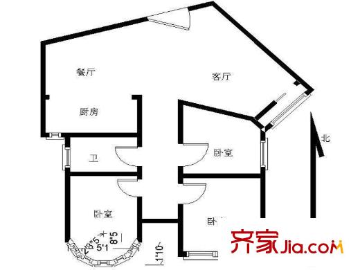 福安小區(qū)3室 戶型圖