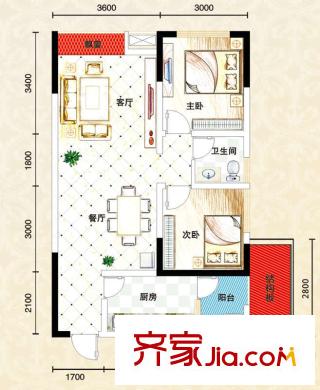 楓平方米398F區(qū) A戶型
