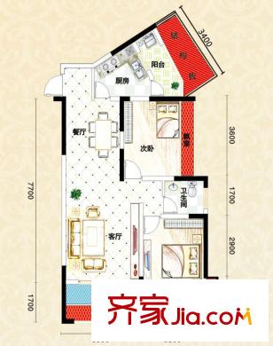 楓平方米398F區(qū) E戶型