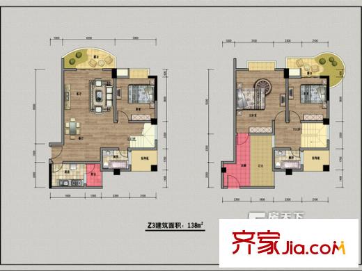 美林西岸2、5、6#Z3 3室2廳2衛(wèi)1廚