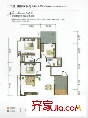 辰興天御F2戶(hù)型圖 3室2廳2衛(wèi)1廚