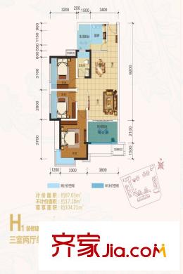 卓信金楠天街三期二批次壓軸樓王代表戶(hù)型h1 