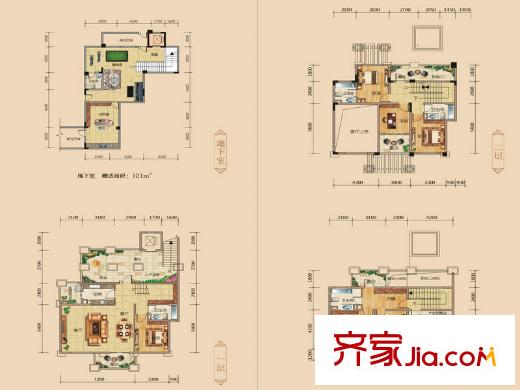 上馬?觀花府邸A2躍三層戶型 