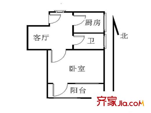 錯埠嶺五小區(qū)1室 戶型圖