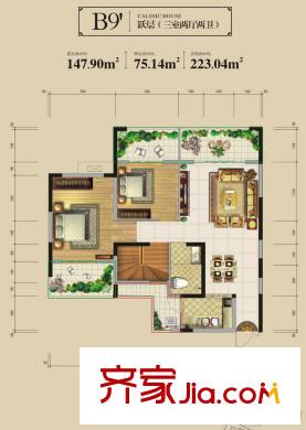 興發(fā)龍溪谷13棟B9 3室2廳2衛(wèi)1廚