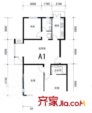 四季景園 3室 戶型圖