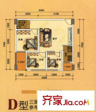 隆盛中央美地中央美地D 3室1廳1衛(wèi)